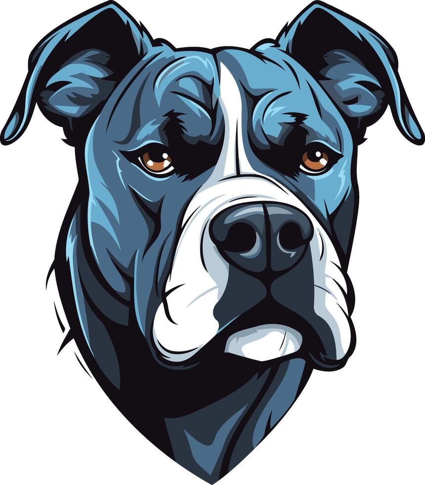Close-up Portrait of a Blue and White Pit Bull vector