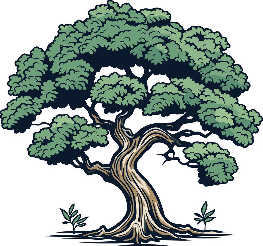 A Detailed Illustration of a Majestic Tree vector