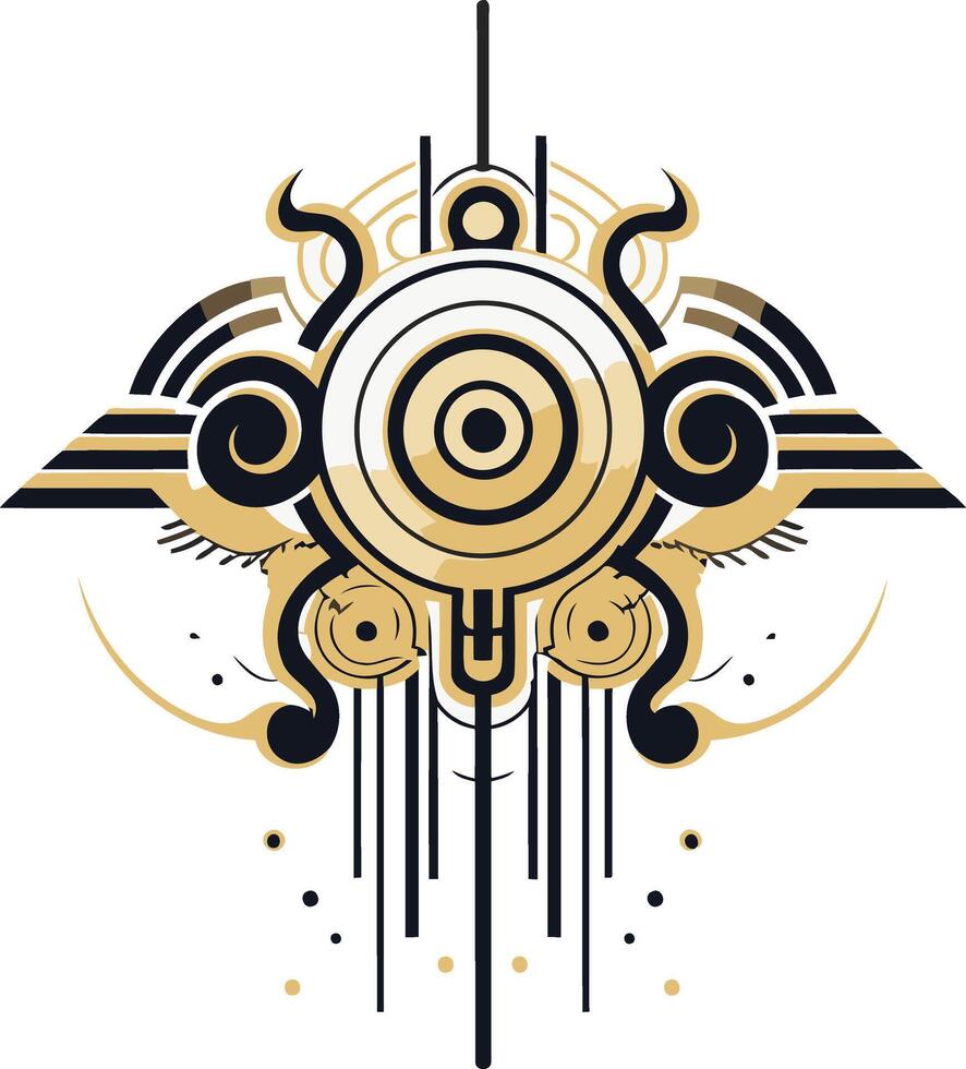 Abstract Design with Geometric Shapes and Eye Motif vector