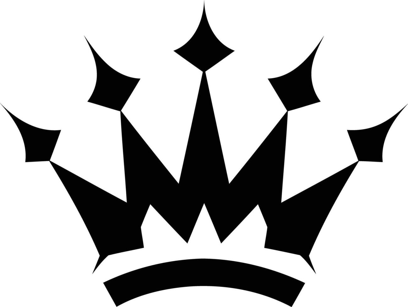 A simple, bold black crown icon vector