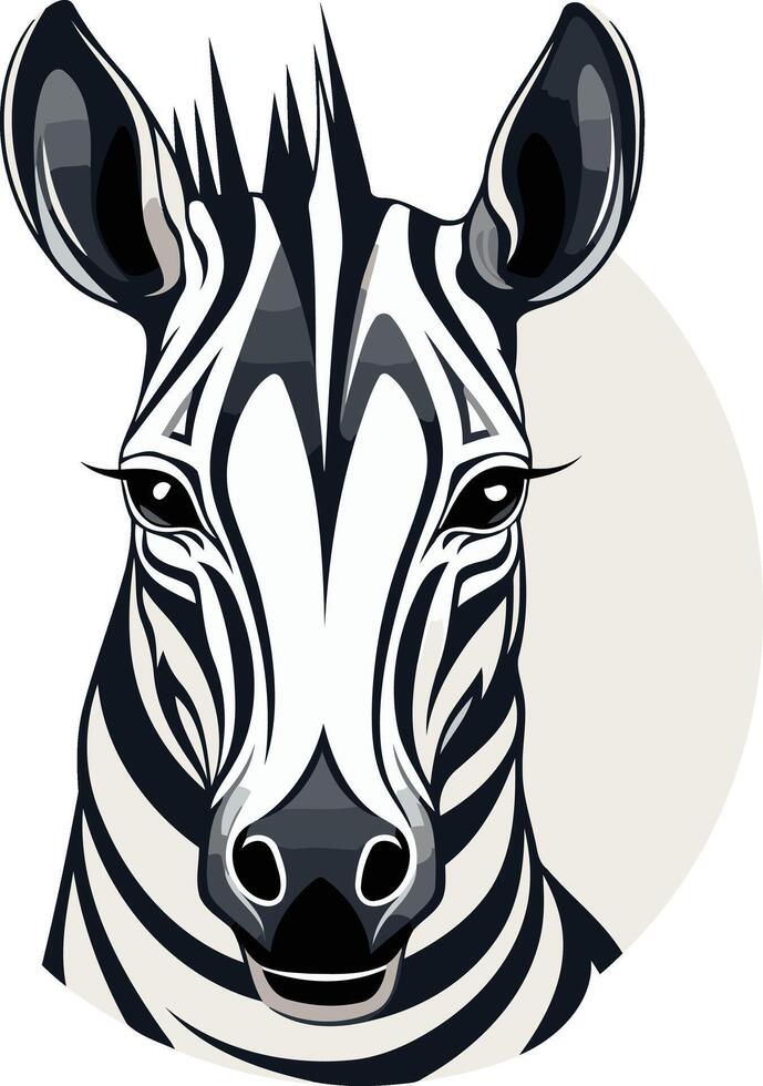 Zebra Portrait with a Striking Pattern vector