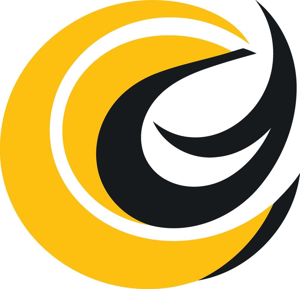 Abstract Design with Black and Yellow Swirls vector