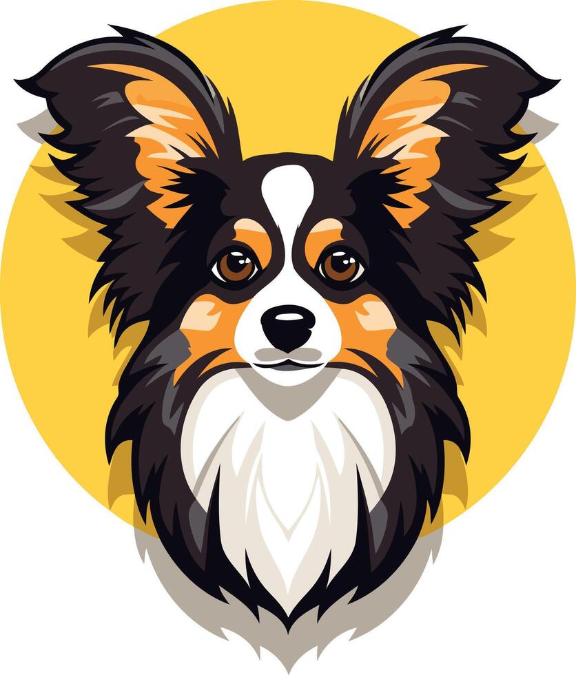 Portrait of a Papillon Dog vector