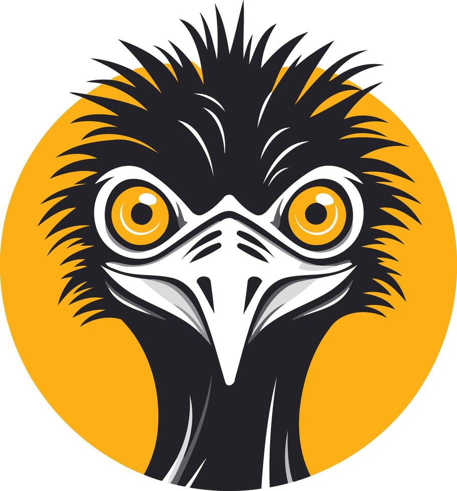 Close-up Portrait of an Emu vector