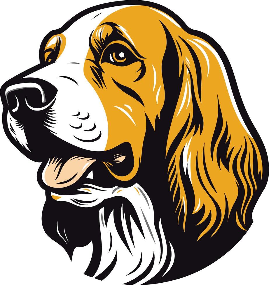 Dog Portrait Side Profile Illustration vector
