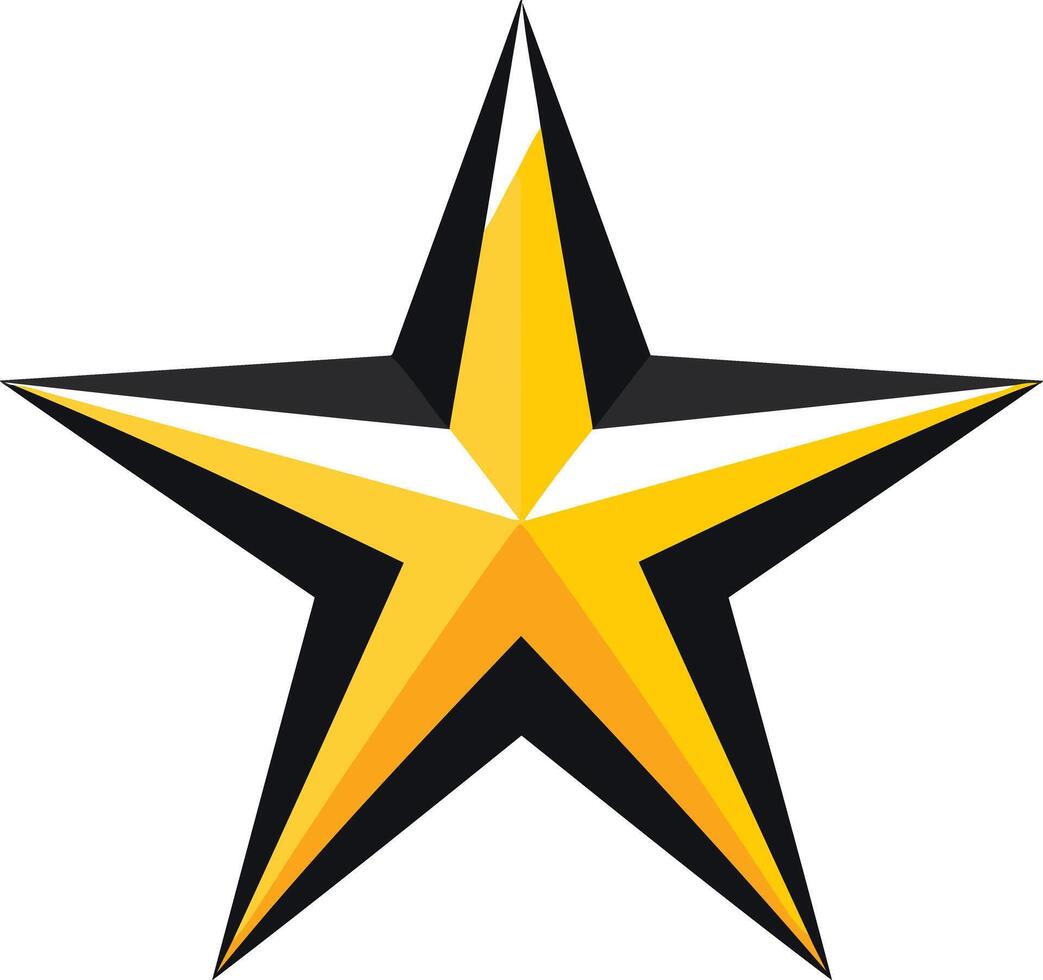Five-Pointed Star with Black Outline vector