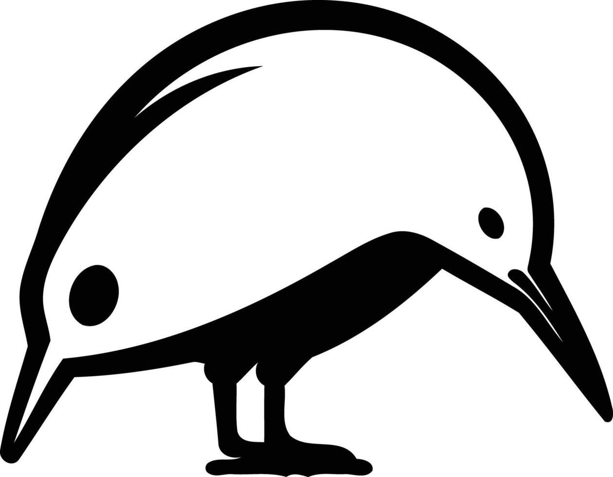A simple yet striking black and white illustration of a kiwi bird vector