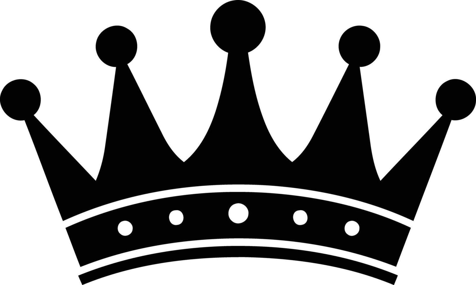 Simple, elegant black crown icon vector