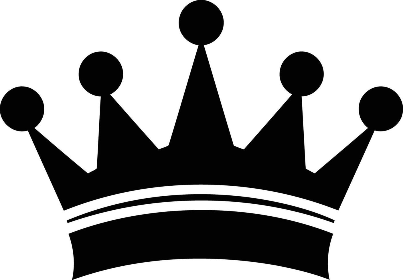 A simple, bold silhouette of a crown, perfect for branding, logos, or design projects vector
