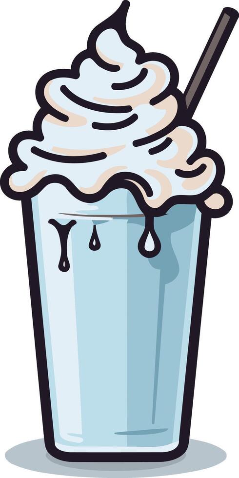 Whipped Cream Milkshake with a Straw vector