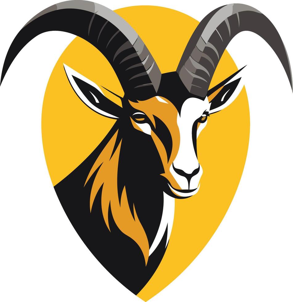 Mountain Goat Logo Black and Gold vector