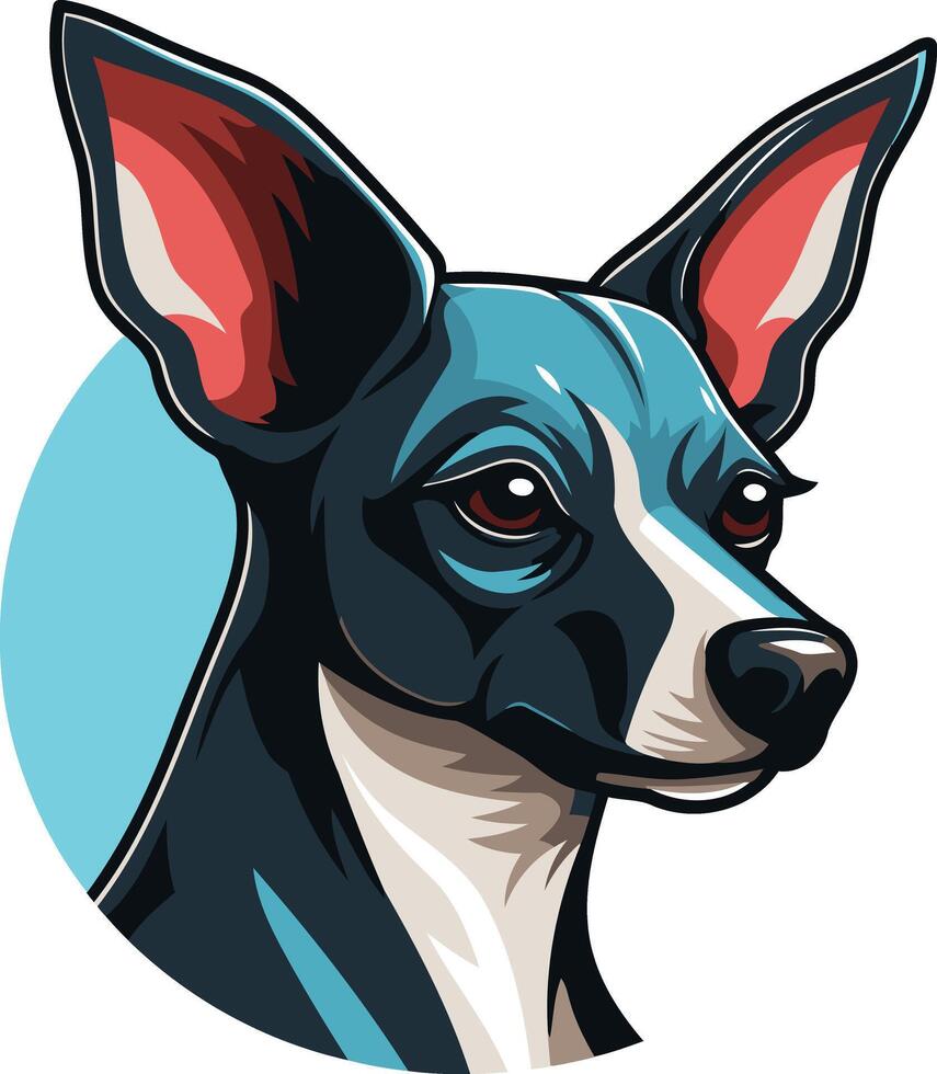 Portrait of a Black and White Chihuahua vector
