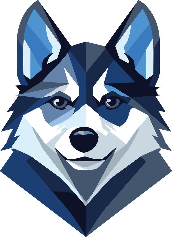 Geometric Husky Portrait vector