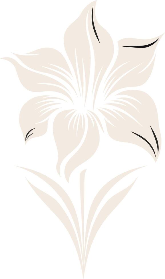 Delicate White Flower with Black Veins vector