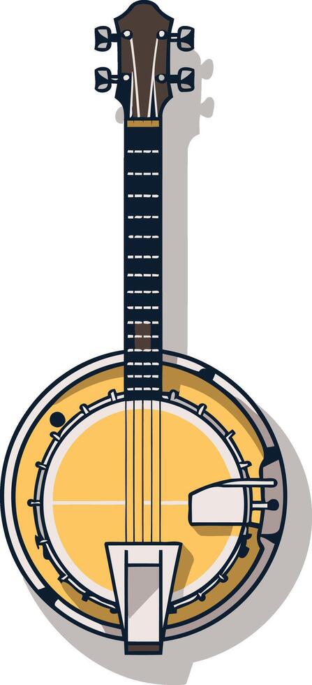 Illustrated Banjo with a White Background vector