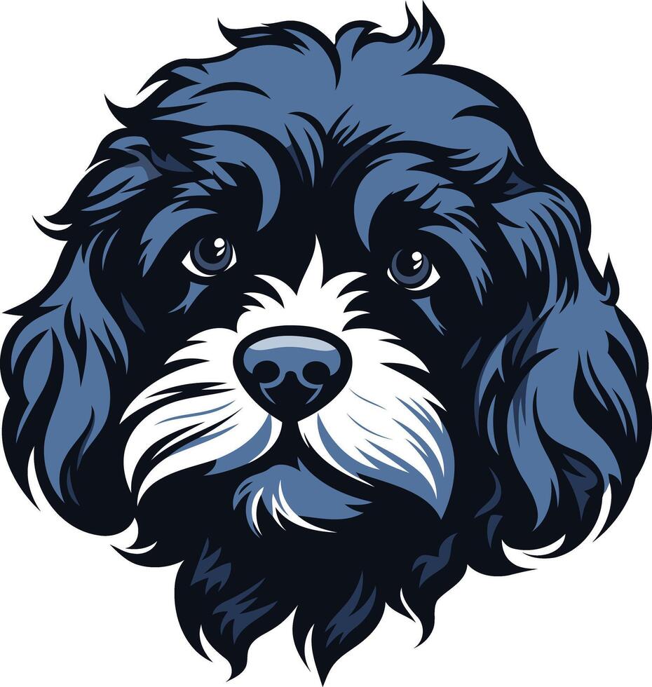 Portrait of a Black and White Dog vector