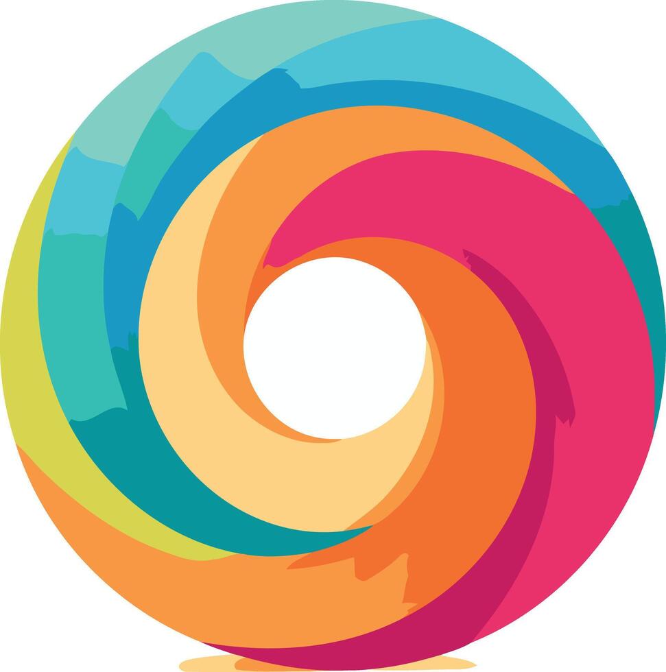 Abstract Colorful Swirling Circle vector