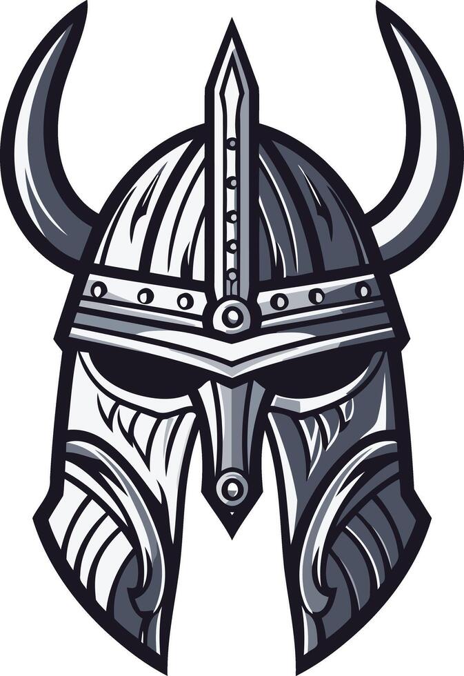 Detailed Illustration of a Viking Helmet vector