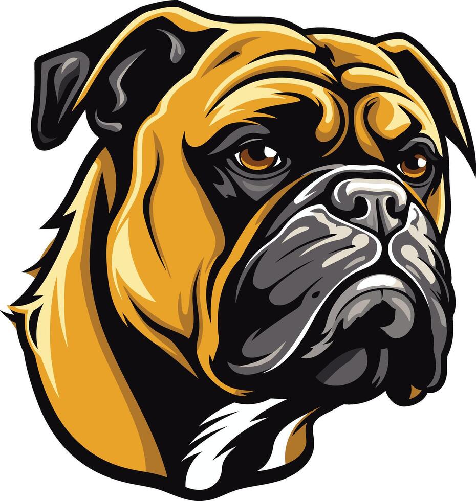 A Detailed Portrait of a Bulldog vector