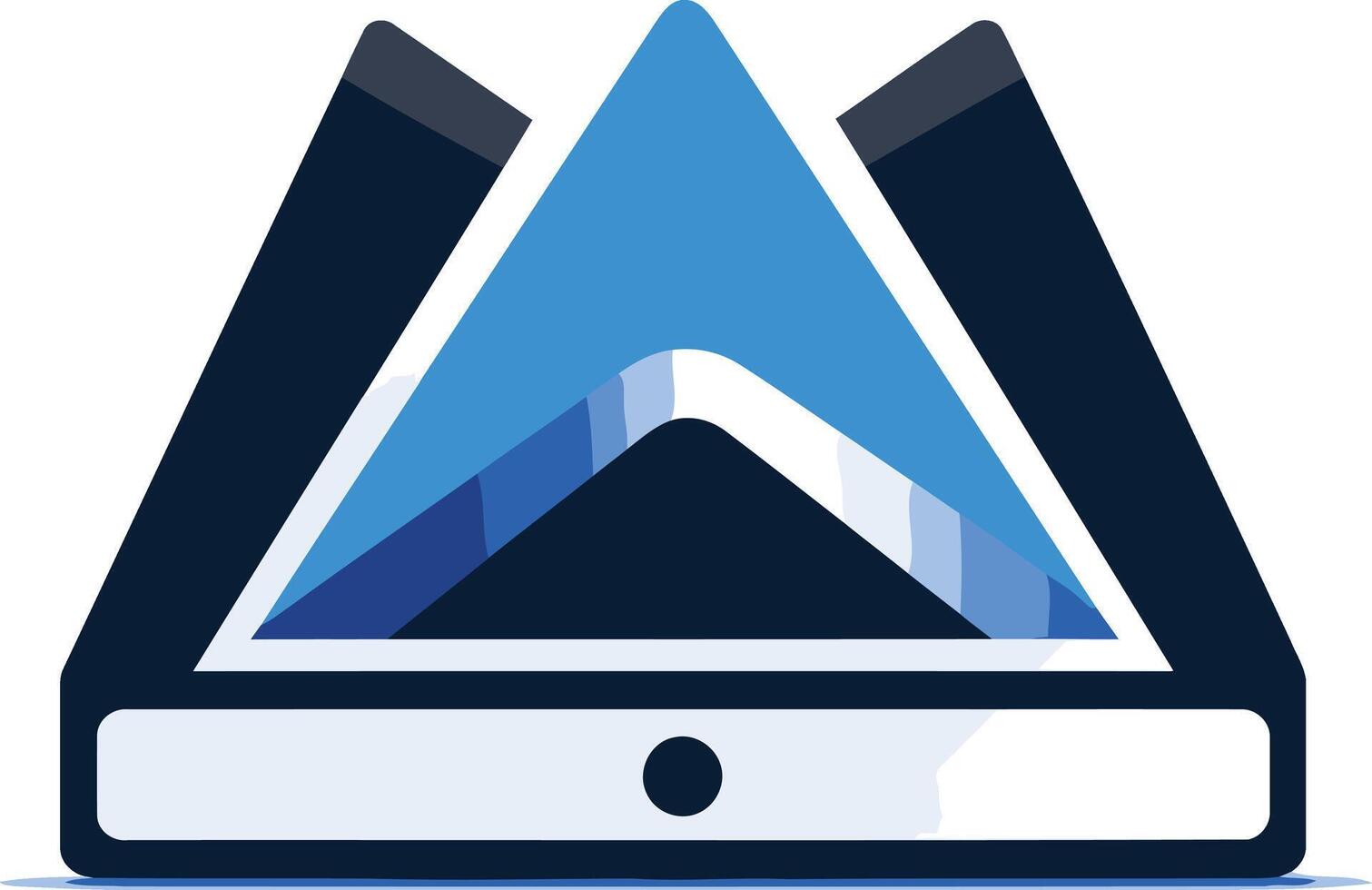 Abstract Mountain Illustration with Technology vector
