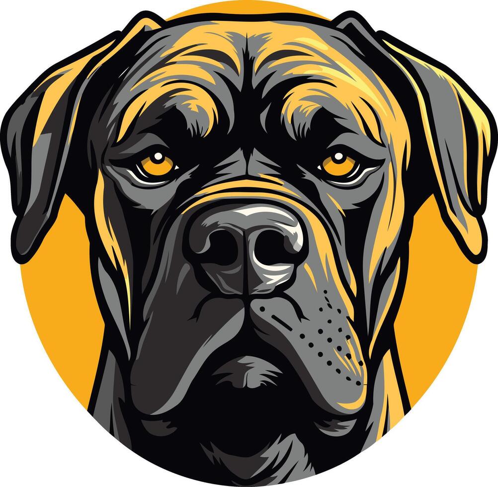 Close-Up Portrait of a Brindle Mastiff vector