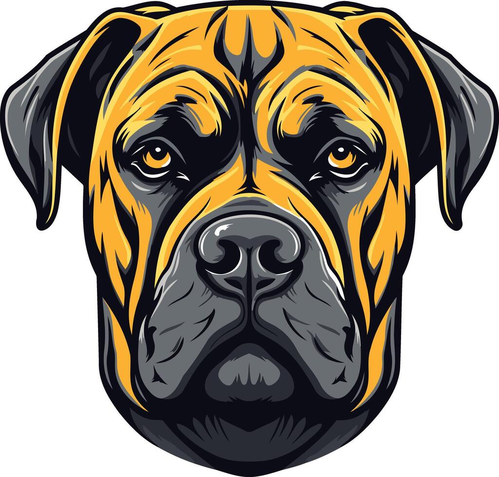 Close-up Portrait of a Powerful Dog vector