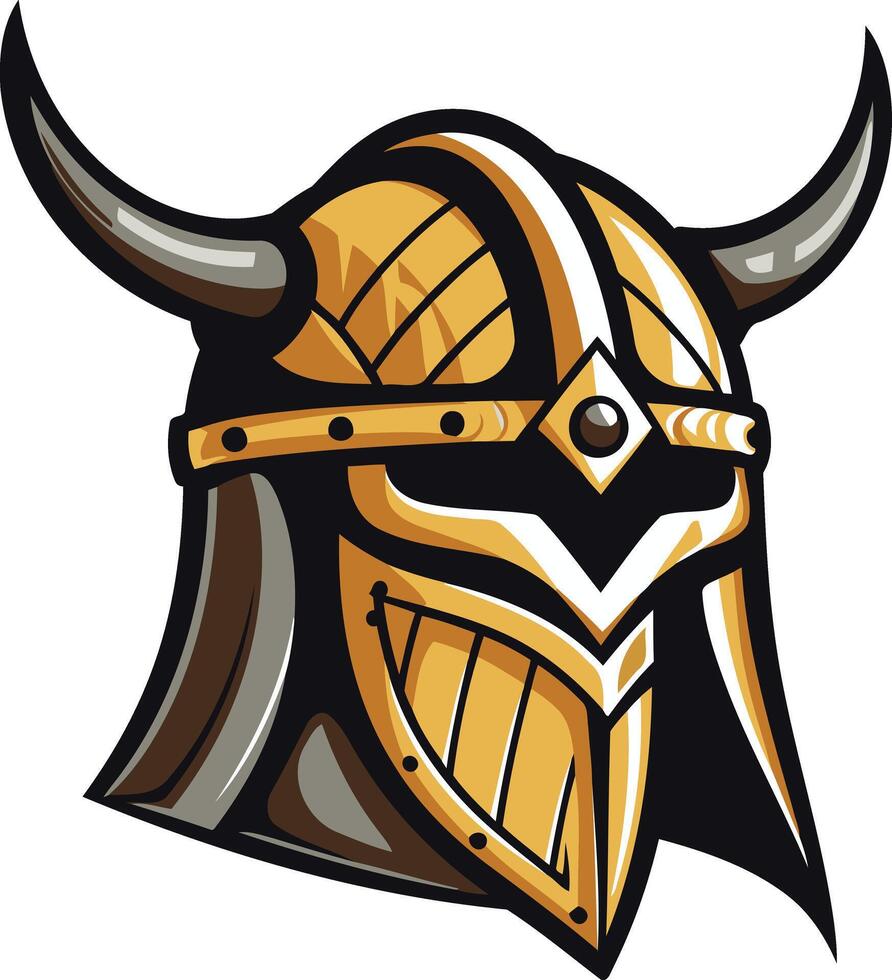 Illustration of a Viking Helmet with Horns vector