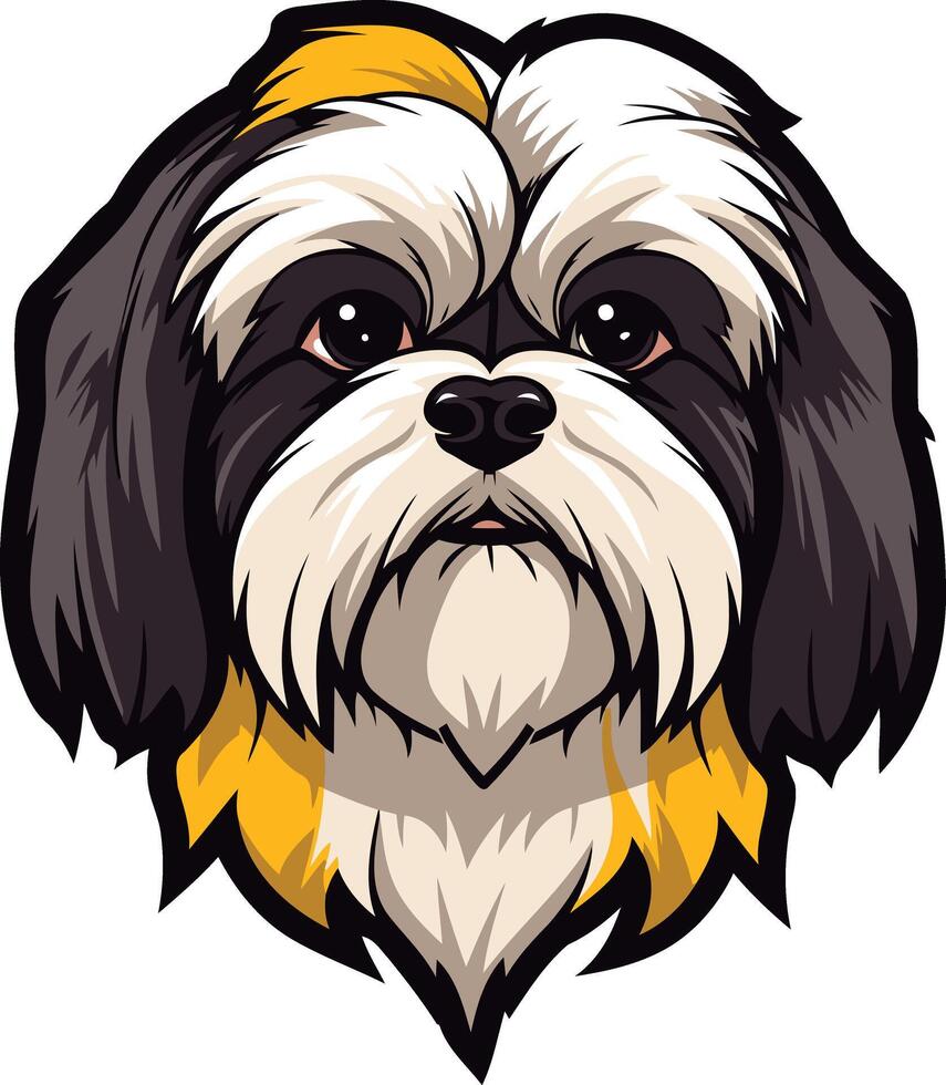 Portrait of a Cute Shih Tzu Dog vector