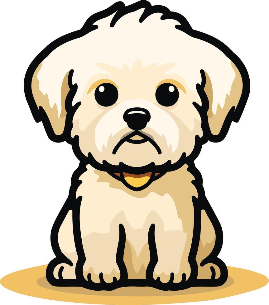 Cute Cartoon Puppy Sitting vector