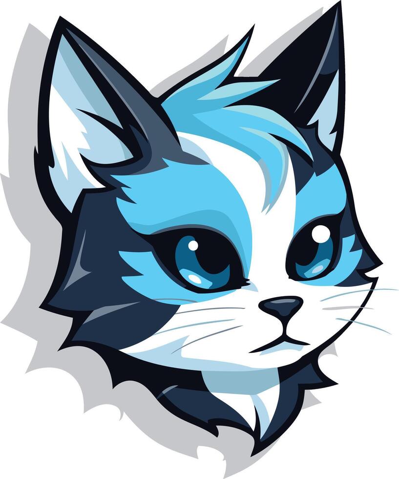Blue Eyed Feline Portrait vector