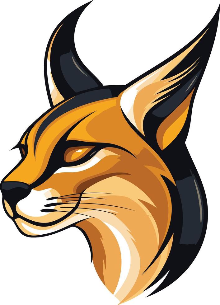 Caracal Portrait Fierce and Elegant vector