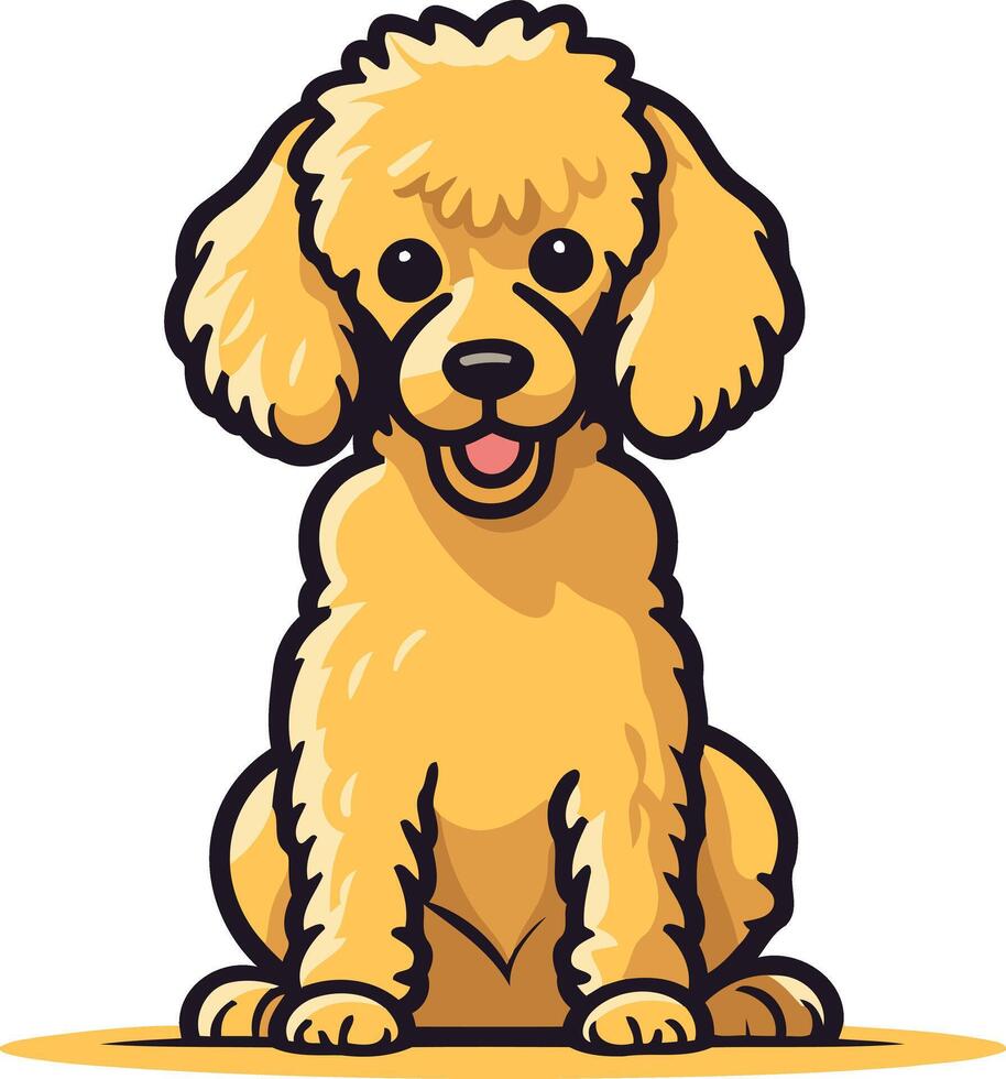 Cartoon Illustration of a Happy Poodle vector
