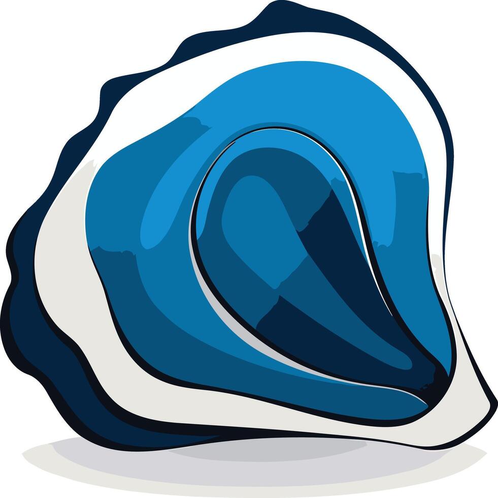 Cartoon Illustration of an Opened Oyster Shell vector