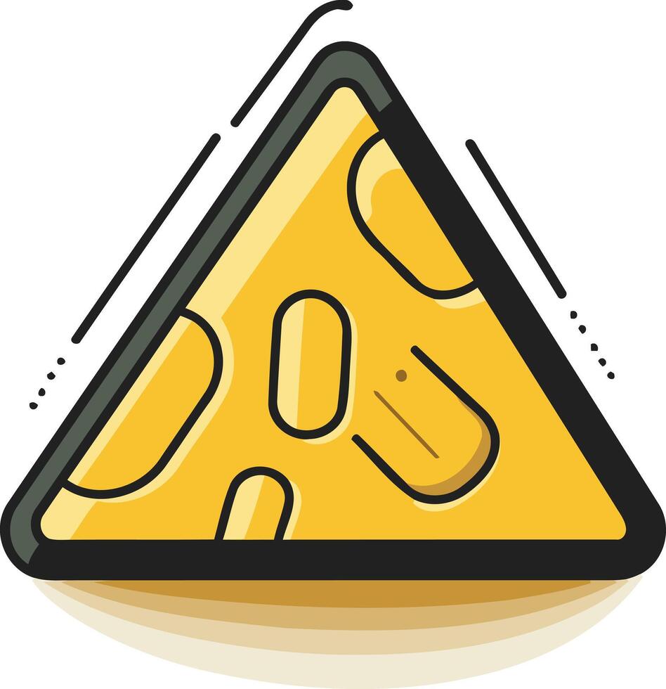 Triangle Shaped Cheese Slice with Holes vector