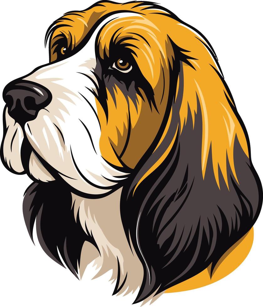 Portrait of a Basset Hound vector
