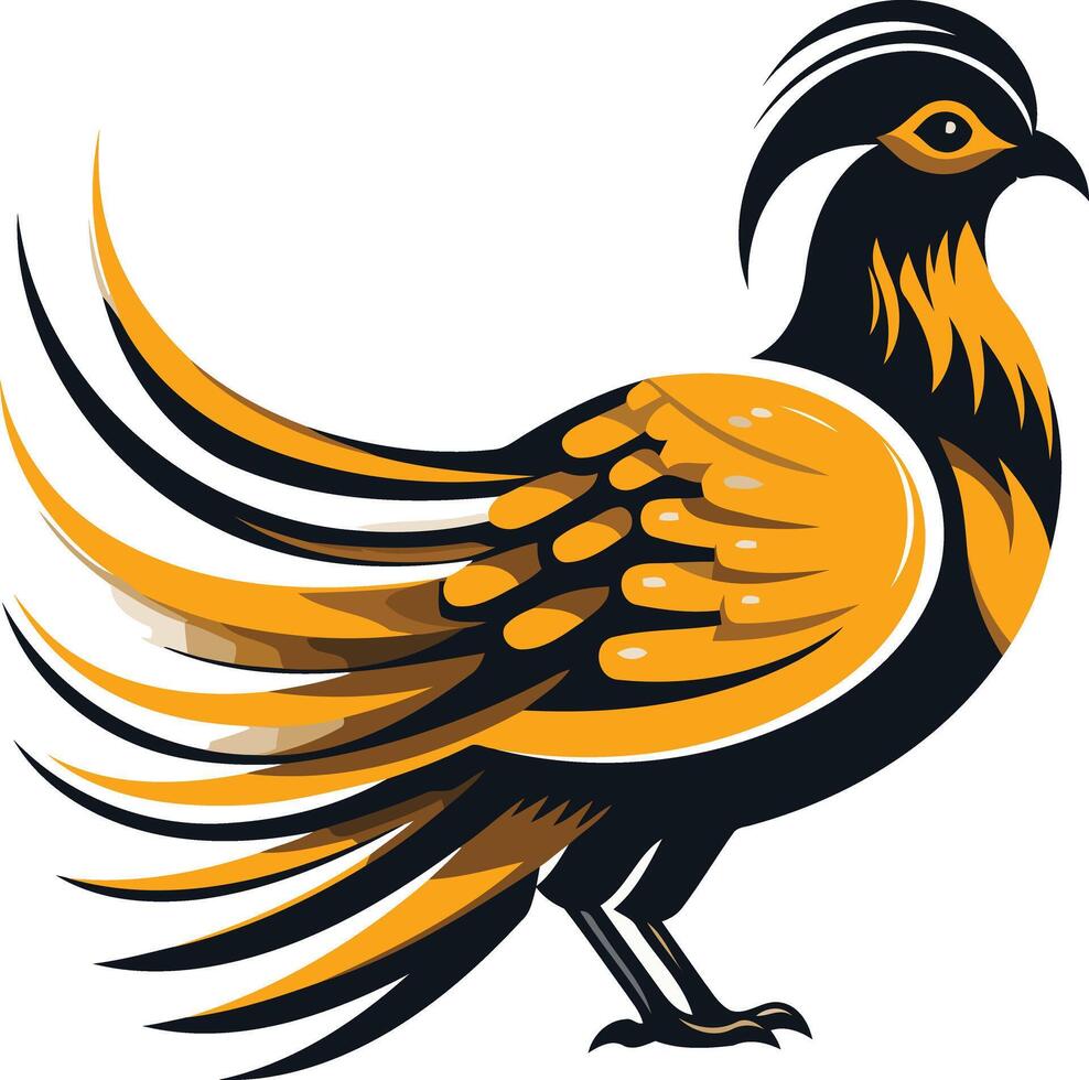 Stylized Illustration of a Golden Pheasant vector