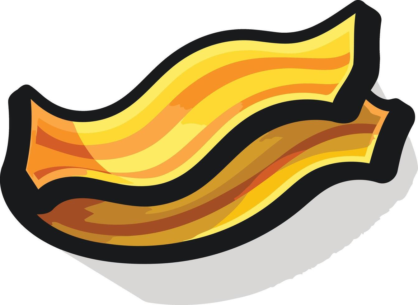Cartoon Illustration of Two Strips of Bacon vector