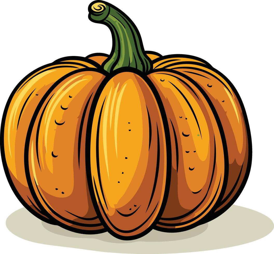 Cartoon Illustration of a Ripe Pumpkin vector