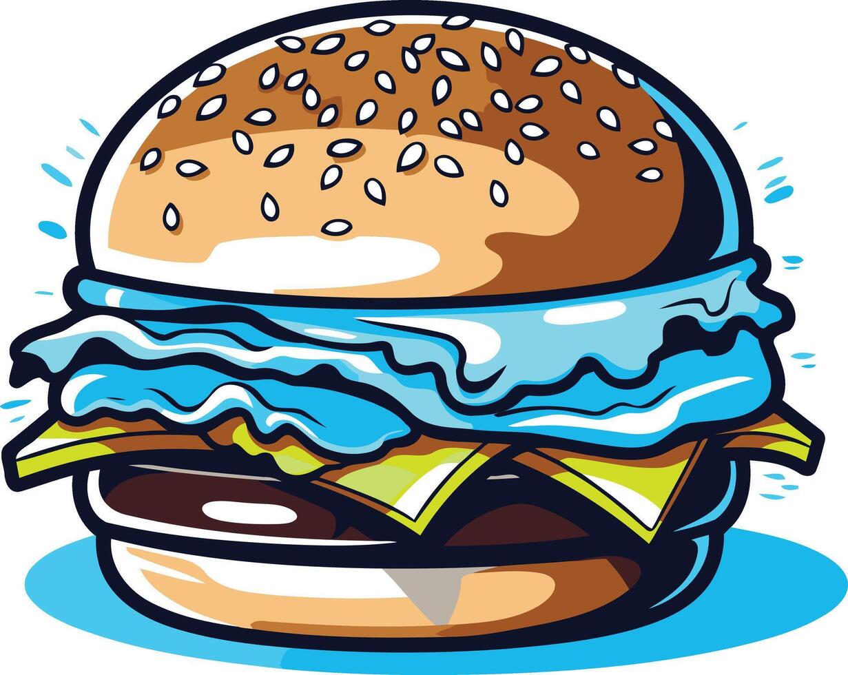 Cartoon Illustration of a Delicious Burger vector