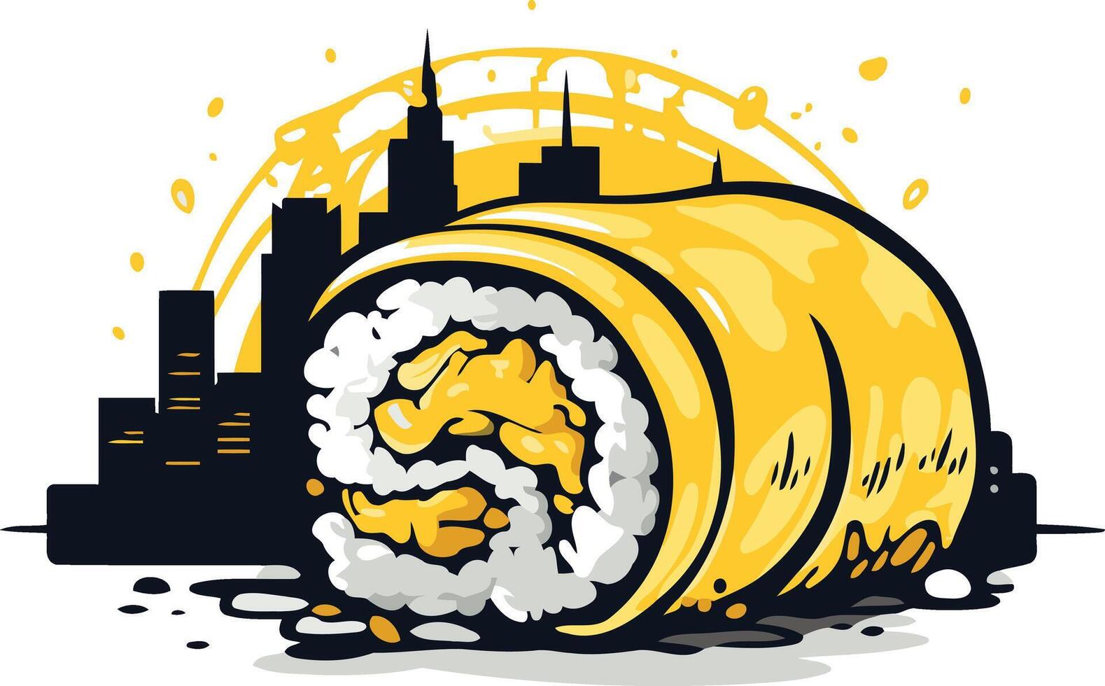 Sushi Roll in the City vector