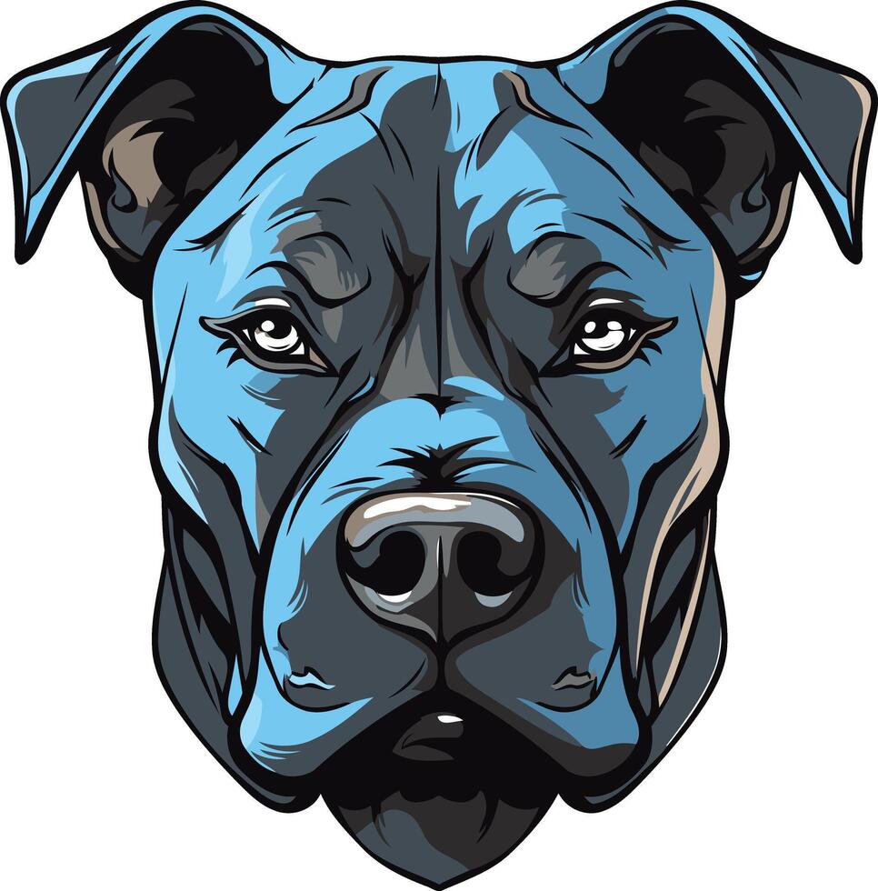 Blue Pit Bull Dog Portrait vector