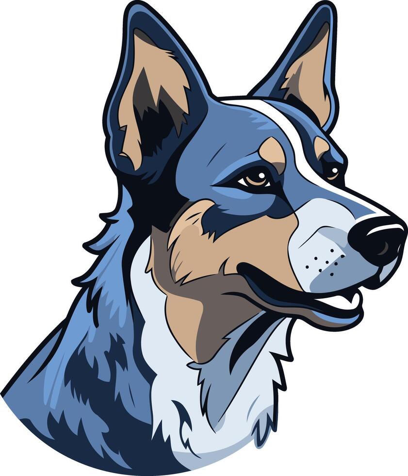 Portrait of a Blue Merle Australian Shepherd vector