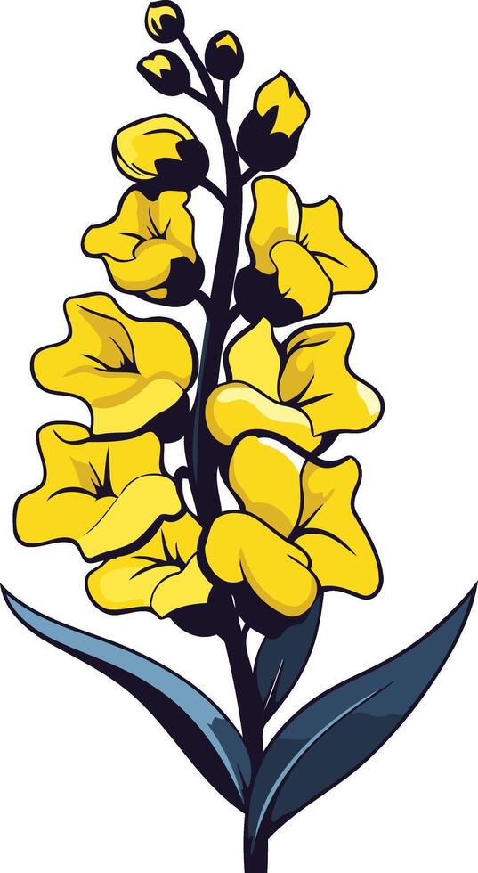 Yellow Flower with Green Leaves vector