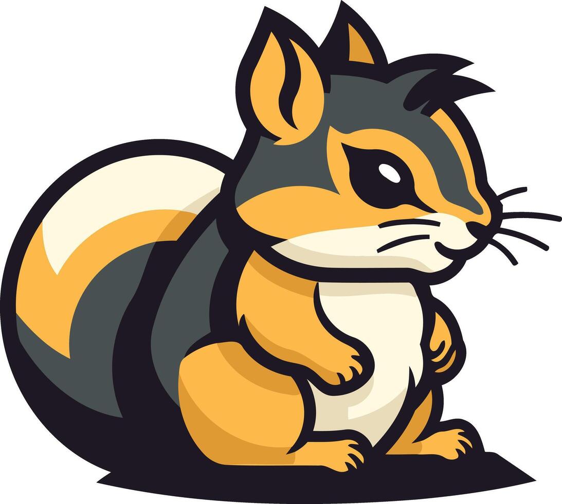 Cartoon Illustration of a Cute Squirrel vector