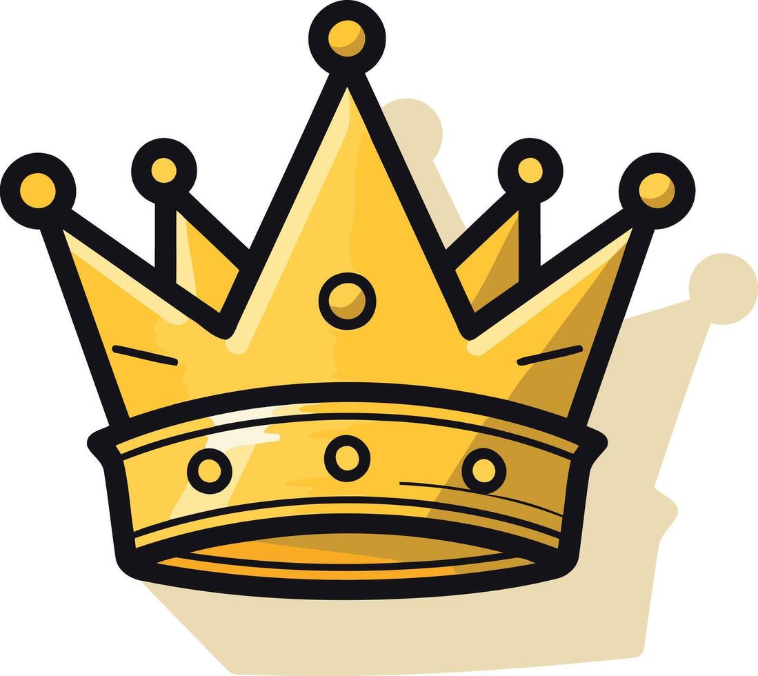 Golden Crown with a Shadow vector
