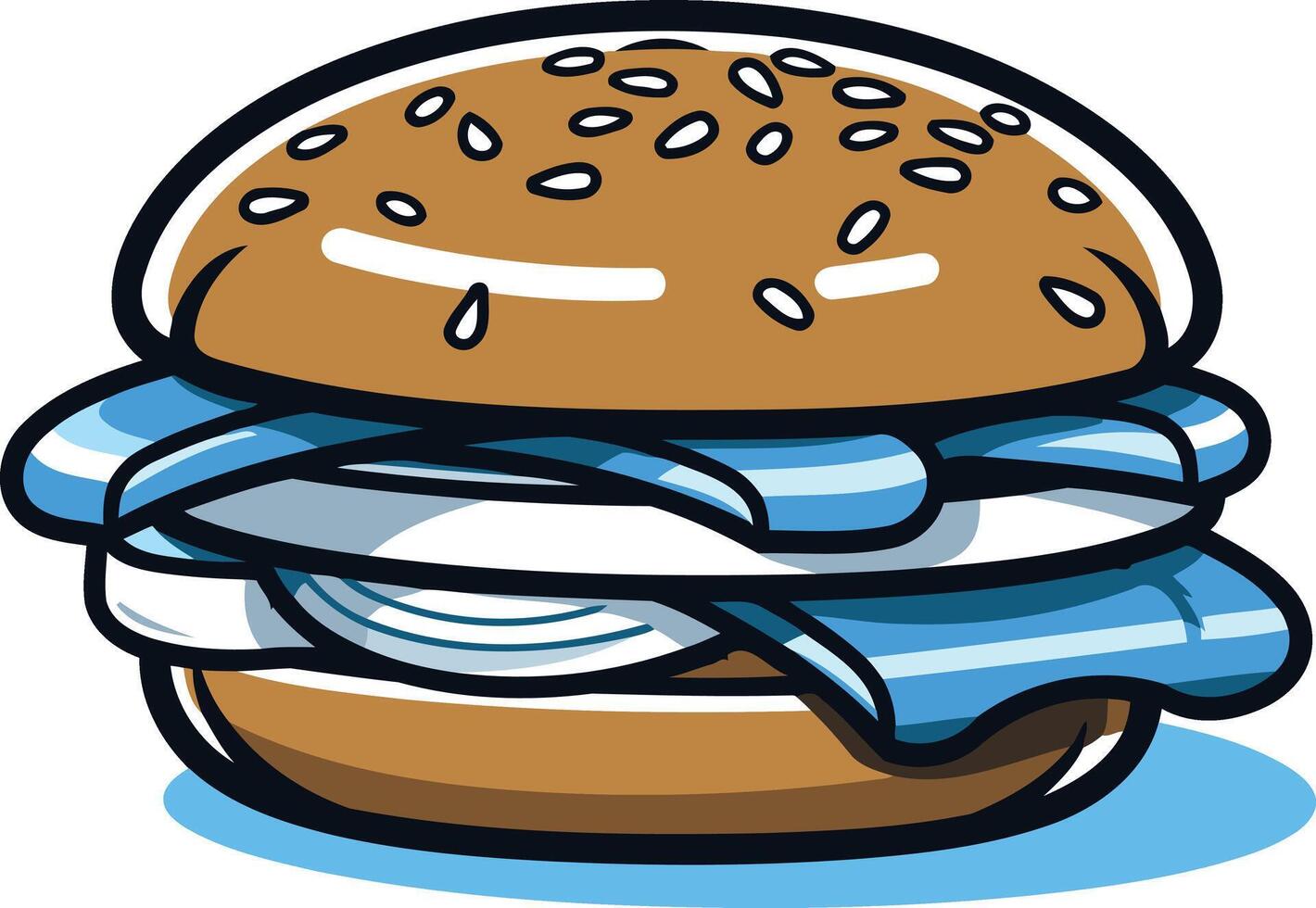 Cartoon Illustration of a Delicious Burger vector