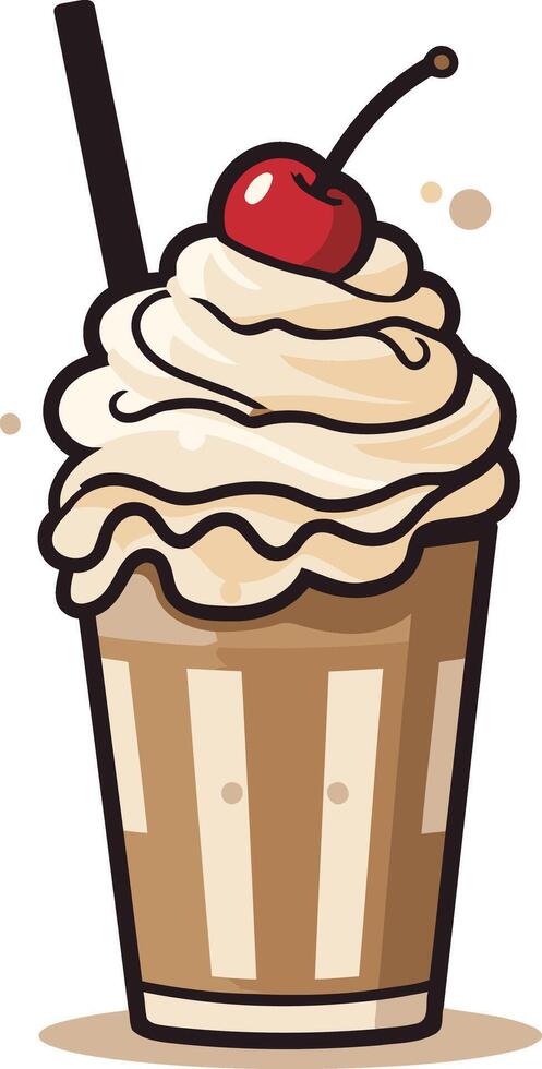 Cartoon Illustration of a Delicious Milkshake vector