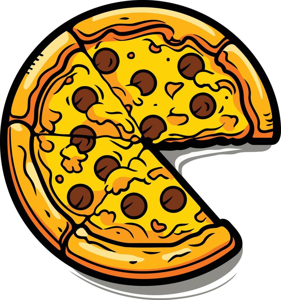 Pizza with One Slice Missing vector