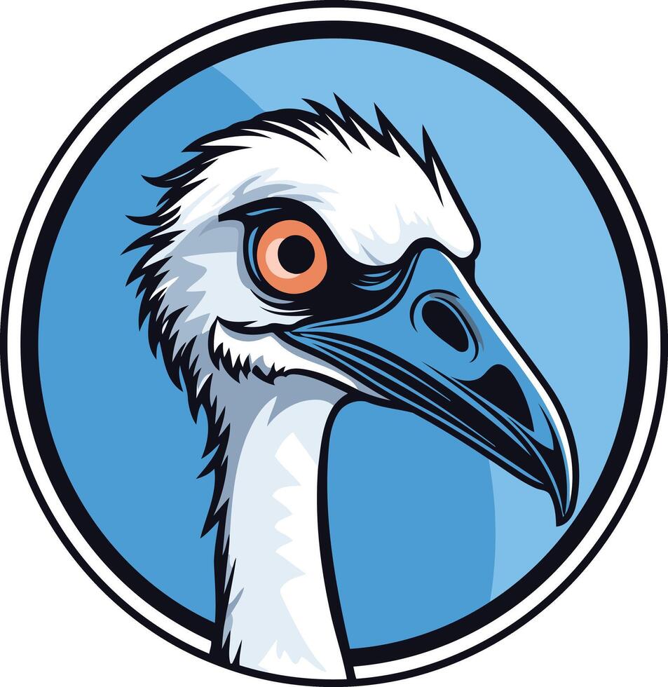 Headshot of a White Faced Heron vector