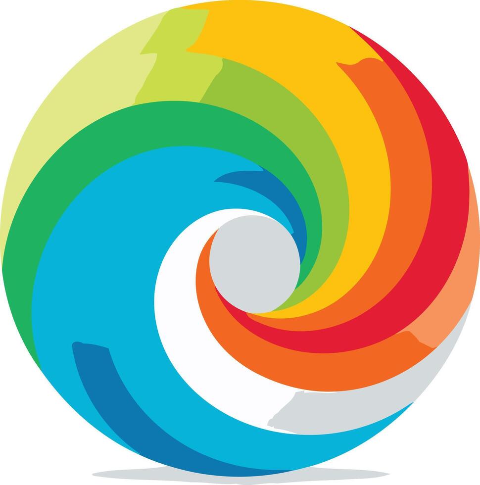 Abstract Circular Design with Rainbow Colors vector